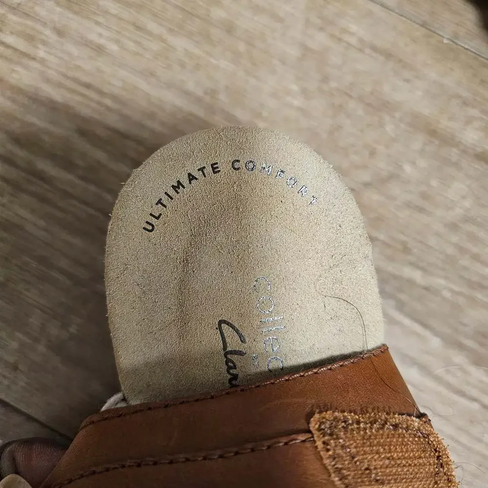 Clarks Collection Womens 10 M Brown Leather Mary Jane Comfort Heel Shoes